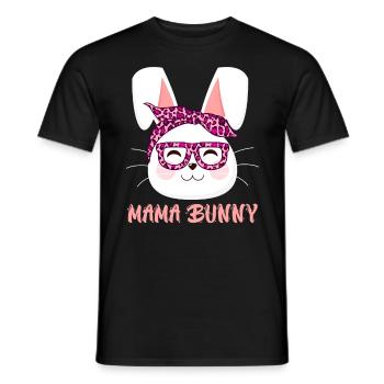 Mom Rabbit Rabbit Face Cool Easter Bunny Mom - Men's T-Shirt - black - Front - AI Model Male 178 light (178cm)