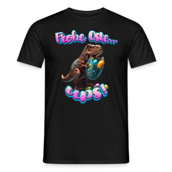 Frohe Ostern...ups! Dinosaurier Ostern Bunny - Männer T-Shirt - Schwarz - Vorne - AI Model Male 178 light (178cm)