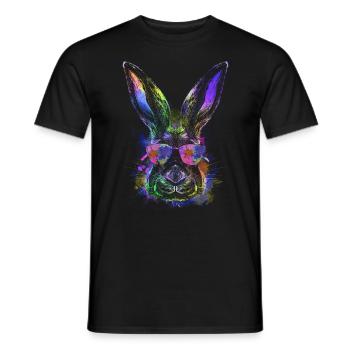 Lapin de Pâques cool Joyeux lapin de Pâques - T-shirt homme - noir - Devant - AI Model Male 178 light (178cm)