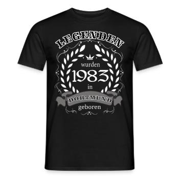 Legenden wurden 1983 in Dortmund geboren - Männer T-Shirt - Schwarz - Vorne - AI Model Male 178 light (178cm)