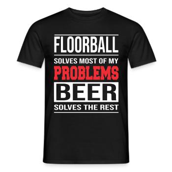 Le floorball résout la plupart de mes problèmes - T-shirt homme - noir - Devant - AI Model Male 178 light (178cm)