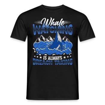 Observation des baleines Observation des baleines Orques Bleu Baleine - T-shirt homme - noir - Devant - AI Model Male 178 light (178cm)