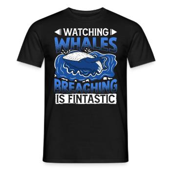 Whale Watching Whale Watching Whales Orca Blue Whale - Men's T-Shirt - black - Front - AI Model Male 178 light (178cm)