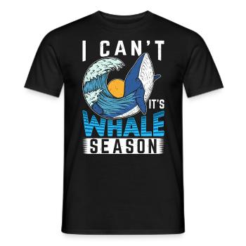 Observation des baleines Observation des baleines Orques Bleu Baleine - T-shirt homme - noir - Devant - AI Model Male 178 light (178cm)