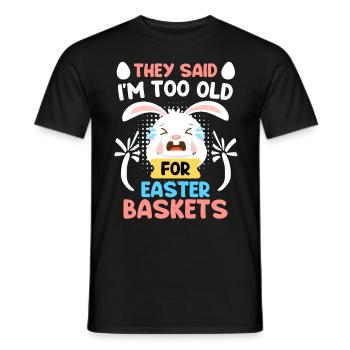 Lapin de Pâques Panier de Pâques Lapin Oeufs de Pâques - T-shirt homme - noir - Devant - AI Model Male 178 light (178cm)