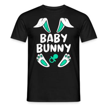 Baby Hase Osterhasen Kleiner Hase Kinder - Männer T-Shirt - Schwarz - Vorne - AI Model Male 178 light (178cm)