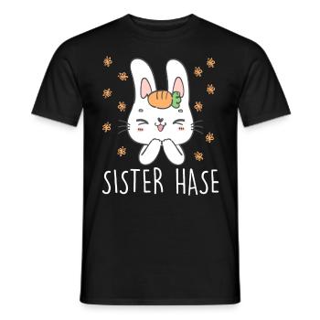 Osterhasen Schwester Easter Bunny Cute - Männer T-Shirt - Schwarz - Vorne - AI Model Male 178 light (178cm)