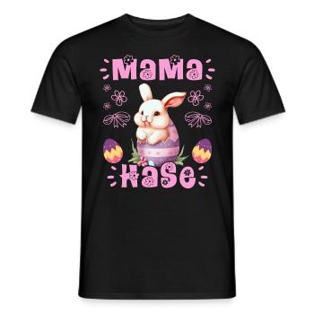 Hasen Mama Hase Osterhasen Osterfreunde Ostern - Männer T-Shirt - Schwarz - Vorne - AI Model Male 178 light (178cm)