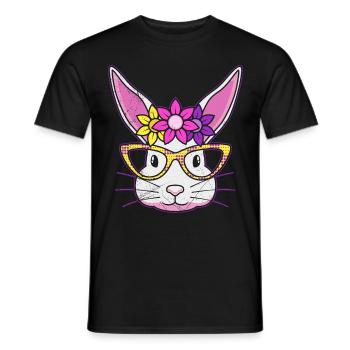Hasengesicht Cooler Osterhase mit Brille - Männer T-Shirt - Schwarz - Vorne - AI Model Male 178 light (178cm)