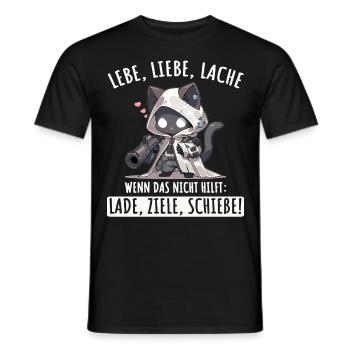 Lebe Liebe Lache Wenn das nicht hilft lade ziele - Männer T-Shirt - Schwarz - Vorne - AI Model Male 178 light (178cm)