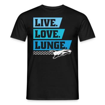 Observation des baleines Observation des baleines Orques Bleu Baleine - T-shirt homme - noir - Devant - AI Model Male 178 light (178cm)