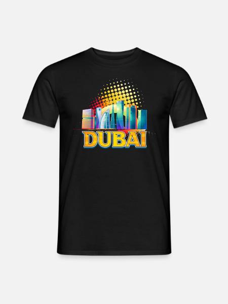 Dubaï Skyline Summer Sun Palm Beach Mer - T-shirt homme - noir