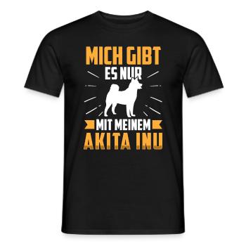 Nur mit meinem Akita Inu japanischer Akita Inu - Männer T-Shirt - Schwarz - Vorne - AI Model Male 178 light (178cm)