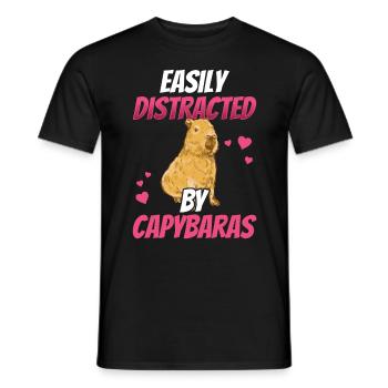 Capybara distracts capybara from South America - Men's T-Shirt - black - Front - AI Model Male 178 light (178cm)