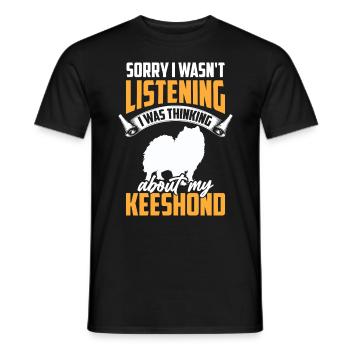 Pensée de Wolfsspitz German Keeshond - T-shirt homme - noir - Devant - AI Model Male 178 light (178cm)