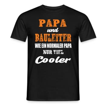 Papa und Bauleiter - Männer T-Shirt - Schwarz - Vorne - AI Model Male 178 light (178cm)