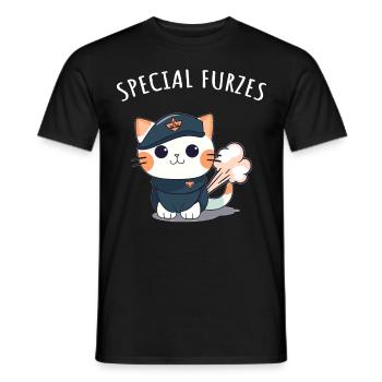 Special Fart Cat General Military Uniform - Men's T-Shirt - black - Front - AI Model Male 178 light (178cm)