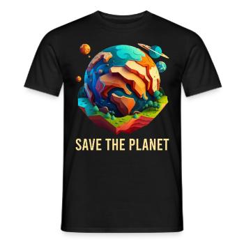 Sauvons notre planète Écologistes Protection du climat - T-shirt homme - noir - Devant - AI Model Male 178 light (178cm)