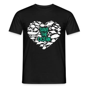 Save The Ocean Ocean Protection Environment - Men's T-Shirt - black - Front - AI Model Male 178 light (178cm)