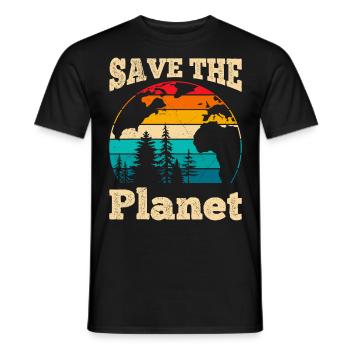 Save Our Planet Design Environmentalists - Men's T-Shirt - black - Front - AI Model Male 178 light (178cm)