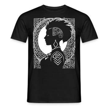 Fantasy Post Punk Keltische Stammeskunst Batcave Girl - Männer T-Shirt - Schwarz - Vorne - AI Model Male 178 light (178cm)