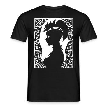 Fantasy Post Punk Celtic Tribal Art Batcave Girl - Men's T-Shirt - black - Front - AI Model Male 178 light (178cm)
