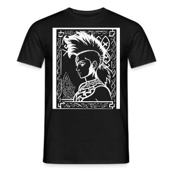 Fantasy Post Punk Keltische Stammeskunst Batcave Girl - Männer T-Shirt - Schwarz - Vorne - AI Model Male 178 light (178cm)