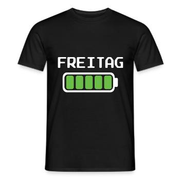 Freitag Akku voll geladen - Akkustand - Männer T-Shirt - Schwarz - Vorne - AI Model Male 178 light (178cm)