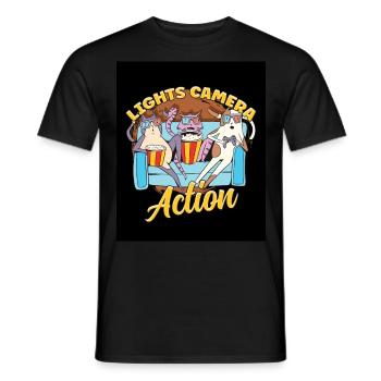 Ligts Camera Action - Männer T-Shirt - Schwarz - Vorne - AI Model Male 178 light (178cm)