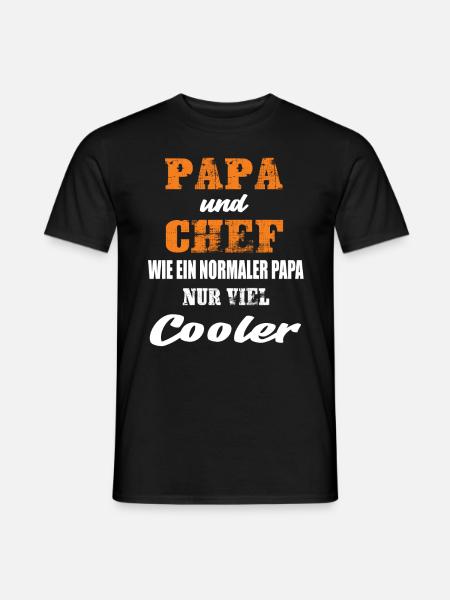 Papa und Chef - Männer T-Shirt - Schwarz