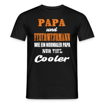 Papa und Feuerwehrmann - Männer T-Shirt - Schwarz - Vorne - AI Model Male 178 light (178cm)