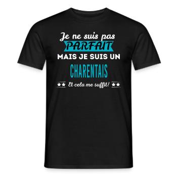 Je ne suis pas parfait CHARENTAIS - T-shirt homme - noir - Devant - AI Model Male 178 light (178cm)