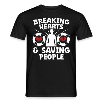 Lifeguard Breaking Hearts & Saving People - Men's T-Shirt - black - Front - AI Model Male 178 light (178cm)