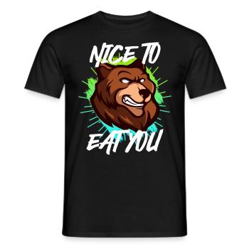 Nature garçon drôle randonneur Ravi de vous manger - T-shirt homme - noir - Devant - AI Model Male 178 light (178cm)