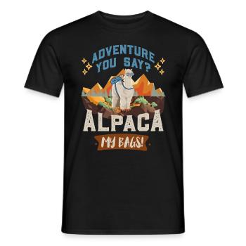 Alpaga mes sacs randonnée drôle de randonneur fan de montagne - T-shirt homme - noir - Devant - AI Model Male 178 light (178cm)
