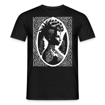 Fantasy Post Punk Keltische Stammeskunst Batcave Girl - Männer T-Shirt - Schwarz - Vorne - AI Model Male 178 light (178cm)