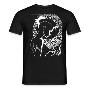 Fantasy Post Punk Keltische Stammeskunst Batcave Girl - Männer T-Shirt - Schwarz - Vorne - AI Model Male 178 light (178cm)