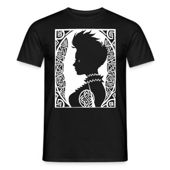 Fantasy Post Punk Keltische Stammeskunst Batcave Girl - Männer T-Shirt - Schwarz - Vorne - AI Model Male 178 light (178cm)