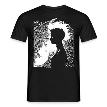 Fantasy Post Punk Keltische Stammeskunst Batcave Girl - Männer T-Shirt - Schwarz - Vorne - AI Model Male 178 light (178cm)
