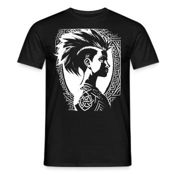Fantasy Post Punk Keltische Stammeskunst Batcave Girl - Männer T-Shirt - Schwarz - Vorne - AI Model Male 178 light (178cm)