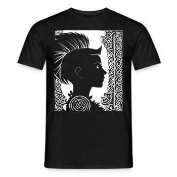 Fantasy Post Punk Keltische Stammeskunst Batcave Girl - Männer T-Shirt - Schwarz - Vorne - AI Model Male 178 light (178cm)