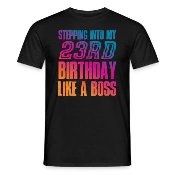 23e anniversaire 23 ans cadeau - T-shirt homme - noir - Devant - AI Model Male 178 light (178cm)