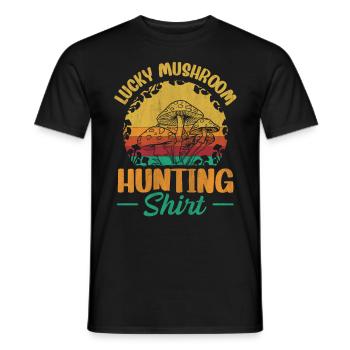 Chasse aux champignons chanceux Chasse aux champignons - T-shirt homme - noir - Devant - AI Model Male 178 light (178cm)