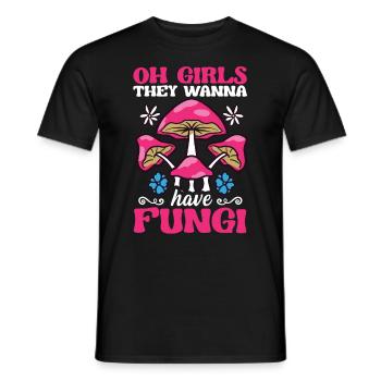 Oh les filles, ils veulent avoir des champignons butineurs de champignons - T-shirt homme - noir - Devant - AI Model Male 178 light (178cm)