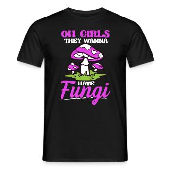 Oh les filles, ils veulent avoir des champignons butineurs de champignons - T-shirt homme - noir - Devant - AI Model Male 178 light (178cm)