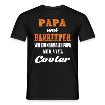 Papa und Barkeeper Bar Nachtleben Cocktails - Männer T-Shirt - Schwarz - Vorne - AI Model Male 178 light (178cm)
