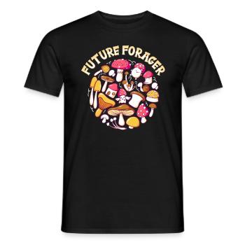 Future Forager Foraging Mushroom Hunting - Men's T-Shirt - black - Front - AI Model Male 178 light (178cm)