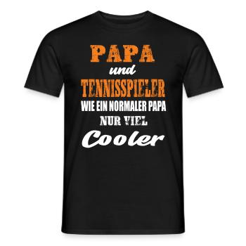 Papa und Tennisspieler Tennis Papa Tennismatch - Männer T-Shirt - Schwarz - Vorne - AI Model Male 178 light (178cm)