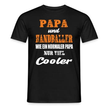 Papa und Handballer Handball Papa Ballsport - Männer T-Shirt - Schwarz - Vorne - AI Model Male 178 light (178cm)
