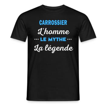 CARROSSIER homme mythe légende - T-shirt homme - noir - Devant - AI Model Male 178 light (178cm)